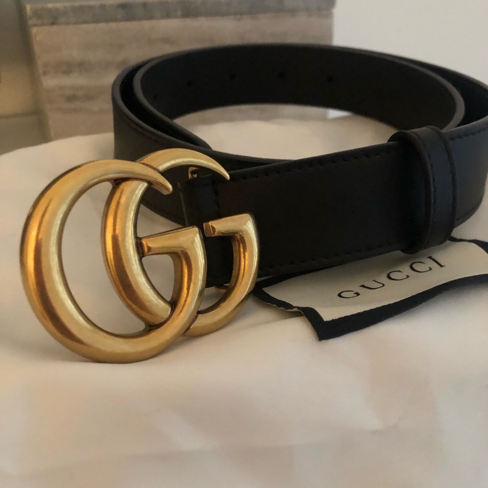 Gucci Belt - Leather belt with double G buckle